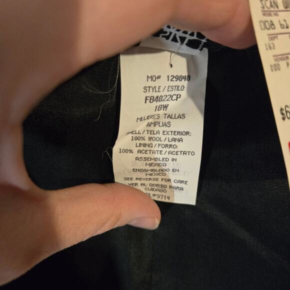 Sag Harbor 18W Classy Black 100% Wool V-neck Sleeveless Dress [0274] - Picture 9 of 11